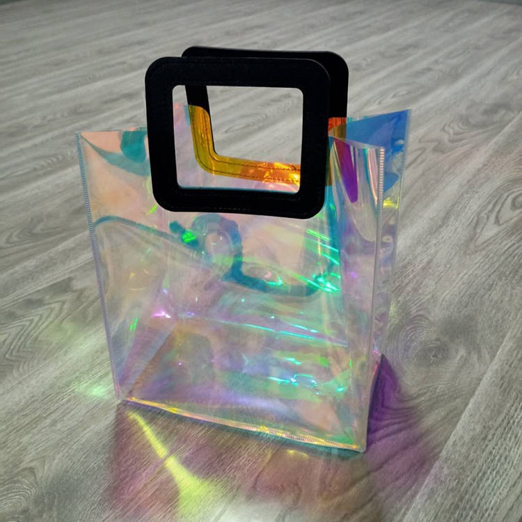 【Professional Customization】PVC Magic Color Radium Shooter Bag Transparent Jelly Bag Beach Waterproof Bag Versatile Gift Bag Printable Logo Manufacturers Customized Various Sizes and Styles(minimum 50pcs)