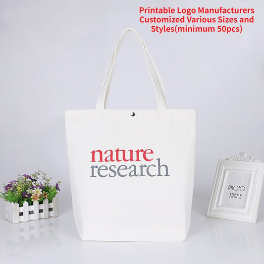 【Professional Customization】Creative Print Canvas Tote Shopping Bag Custom Silk Print Bag Casual HandbagPrintable Logo Manufacturers Customized Various Sizes and Styles(minimum 50pcs)