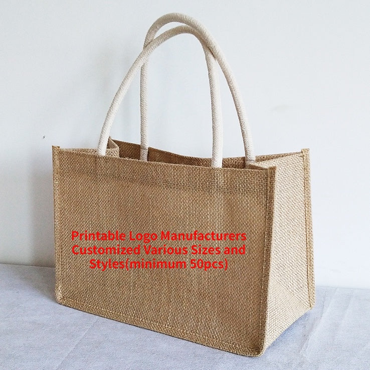 【Professional Customization】Gift Bags Portable High-end Simple Cotton And Linen Bag Portable Small Fresh Literary Gifts Bagged Books Printable Logo Manufacturers Customized Various Sizes and Styles(minimum 50pcs)