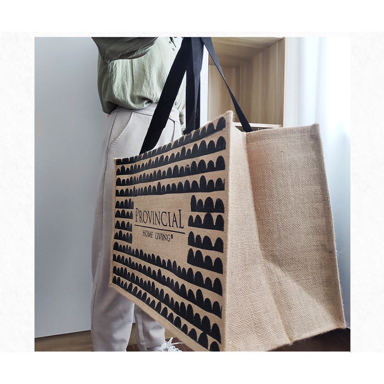 【Professional Customization】Customized Fashion Printing Portable Sack Large Shopping Storage Bag Jute Bag Coarse Linen Gift PackagingPrintable Logo Manufacturers Customized Various Sizes and Styles(minimum 50pcs)