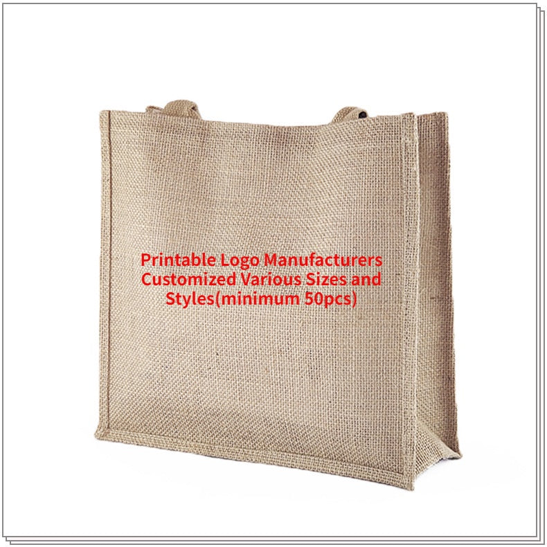 【Professional Customization】Jute Bag Custom Manufacturer New Year Gift Jute Bag Plastic Bag Shopping Portable Jute Bag Wholesale(minimum 50pcs)