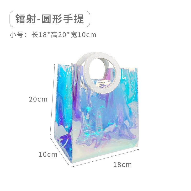 【Professional Customization】Gift Bags High-end Small Holiday Portable Large Ins Wind Plastic Pvc Laser Exquisite Packaging Gifts Fashion Printable Logo Manufacturers Customized Various Sizes and Styles(minimum 50pcs)