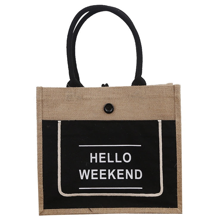 【Professional Customization】Linen Bag Custom Linen Gift Bag Custom Logo Pattern Jute Handbag Custom Environmental Protection Coarse Linen Bag Printable Logo Manufacturers Customized Various Sizes and Styles(minimum 50pcs)