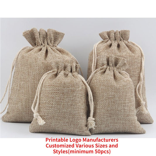 【Professional Customization】Jewelry Bag Storage Bag Bundle Pocket Drawstring Brocade Bag Stationery Linen Bag Tea Cup Leaf Potato Antique Bag Printable Logo Manufacturers Customized Various Sizes and Styles(minimum 50pcs)