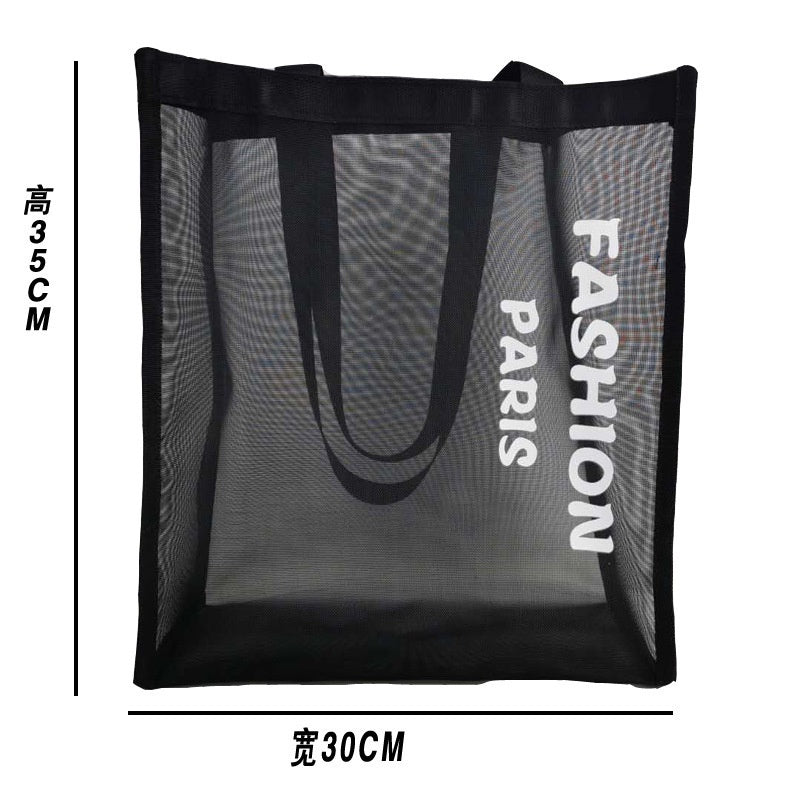 【Professional Customization】Transparent Mesh Bags Custom Nylon Mesh Custom Shopping Bags Beach Travel Custom HandbagPrintable Logo Manufacturers Customized Various Sizes and Styles(minimum 50pcs)