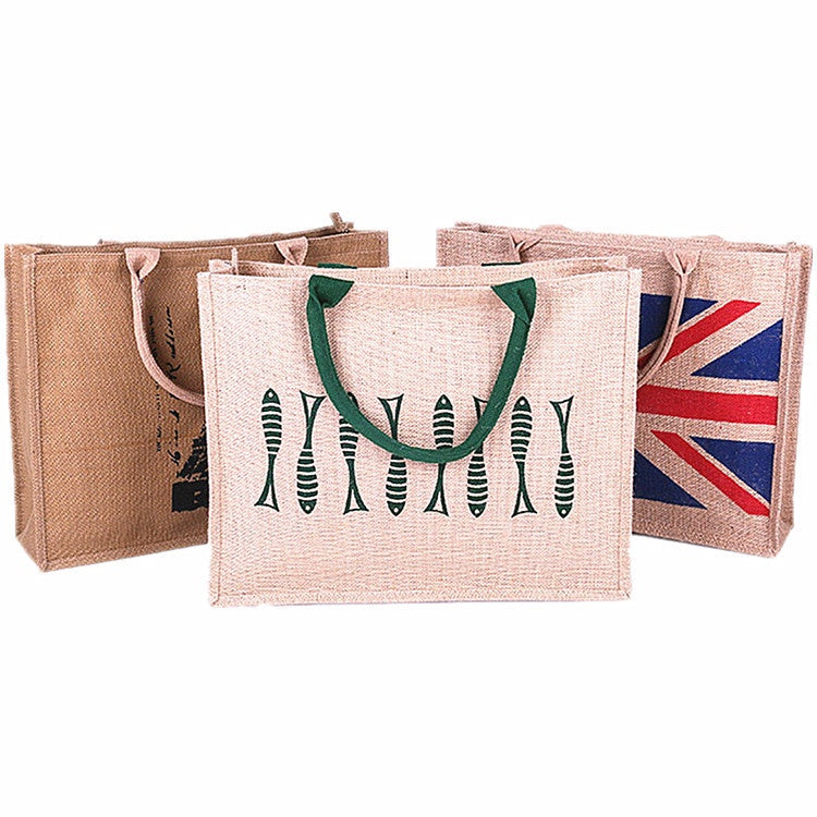 【Professional Customization】Jute Bag Custom Made Plastic Coated Portable Jute BagPrintable Logo Manufacturers Customized Various Sizes and Styles(minimum 50pcs)