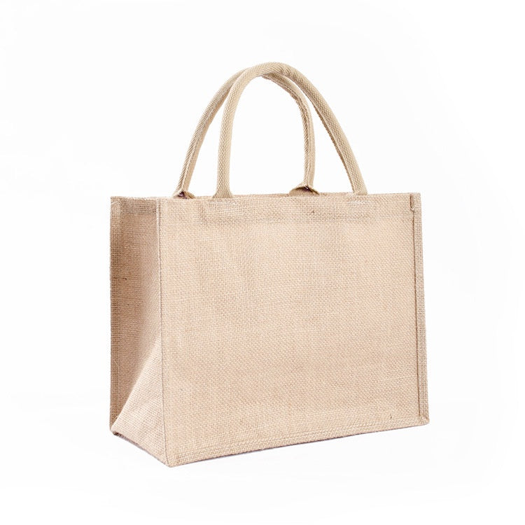 【Professional Customization】Coarse Retro Environmental Protection Jute Bag Clad Waterproof Hand-held Linen Bag Printable Logo Manufacturers Customized Various Sizes and Styles(minimum 50pcs)