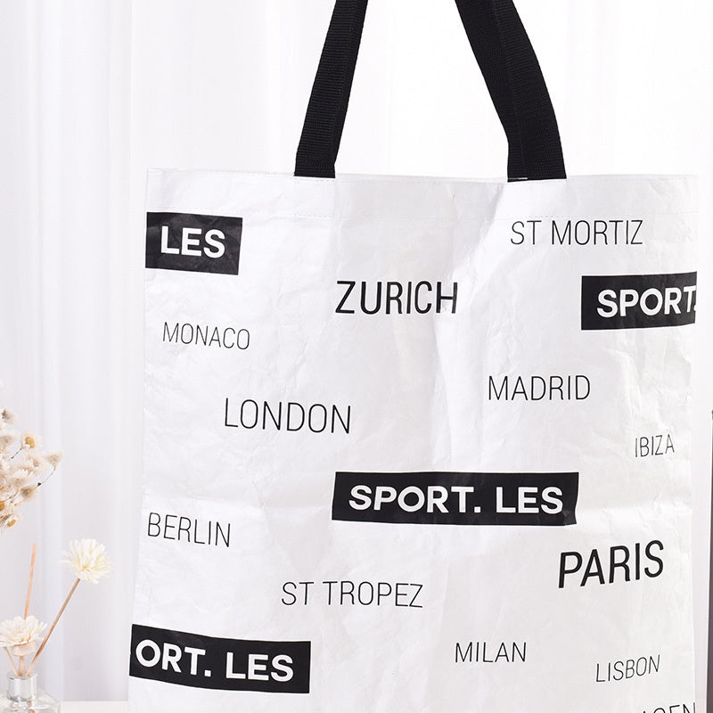 【Professional Customization】Custom DuPont Paper Bags Tore Up One-shoulder Oxford Bags Toned Cloth Bags Tote Shopping Bags DuPont Paper BagPrintable Logo Manufacturers Customized Various Sizes and Styles(minimum 50pcs)