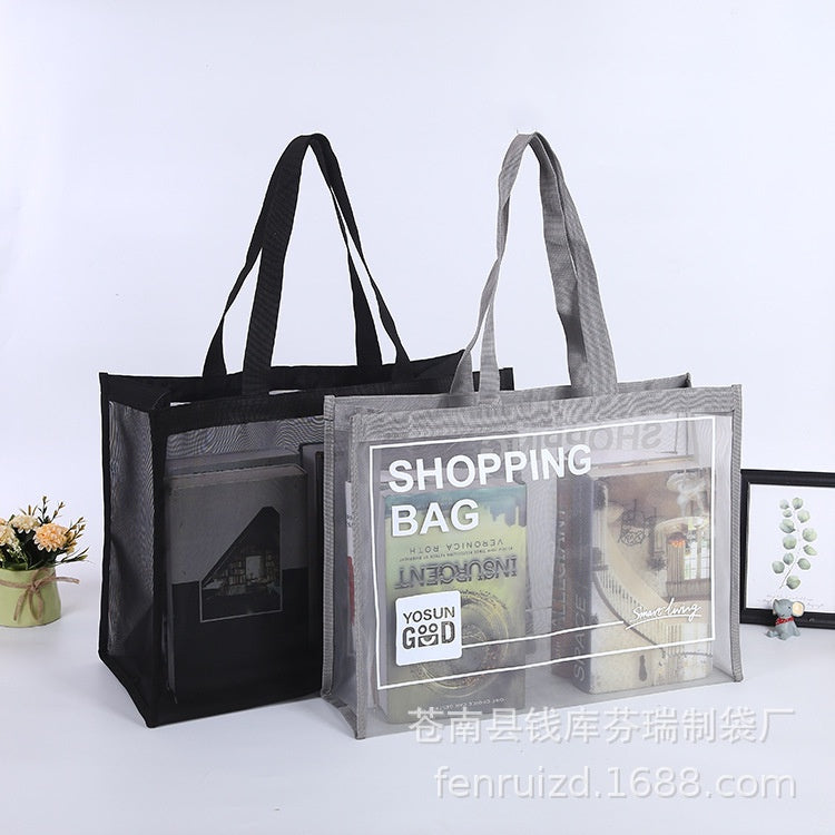 【Professional Customization】Breathable Mesh Shopping Bag Hand Nylon Mesh Cloth Bag Custom Beach Travel Collection Polyester Mesh Cloth BagPrintable Logo Manufacturers Customized Various Sizes and Styles(minimum 50pcs)