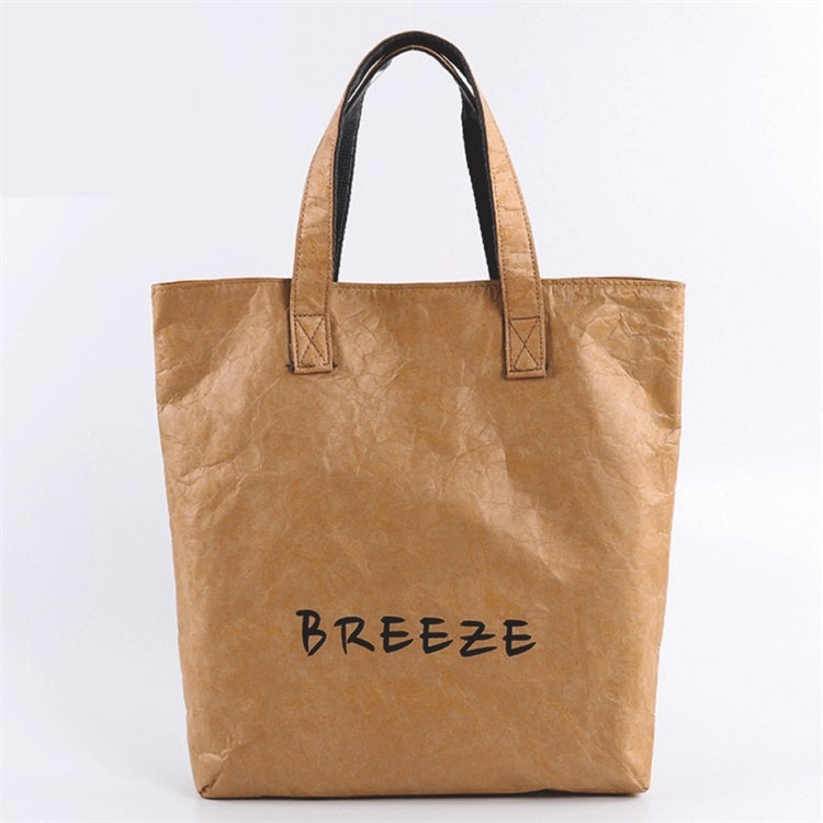 【Professional Customization】Custom DuPont Paper BagsPrinting Logo Wash DuPont Paper Bags One-shoulder Hand bag Waterproof Vintage Kraff Paper Bags Printable Logo Manufacturers Customized Various Sizes and Styles(minimum 50pcs)