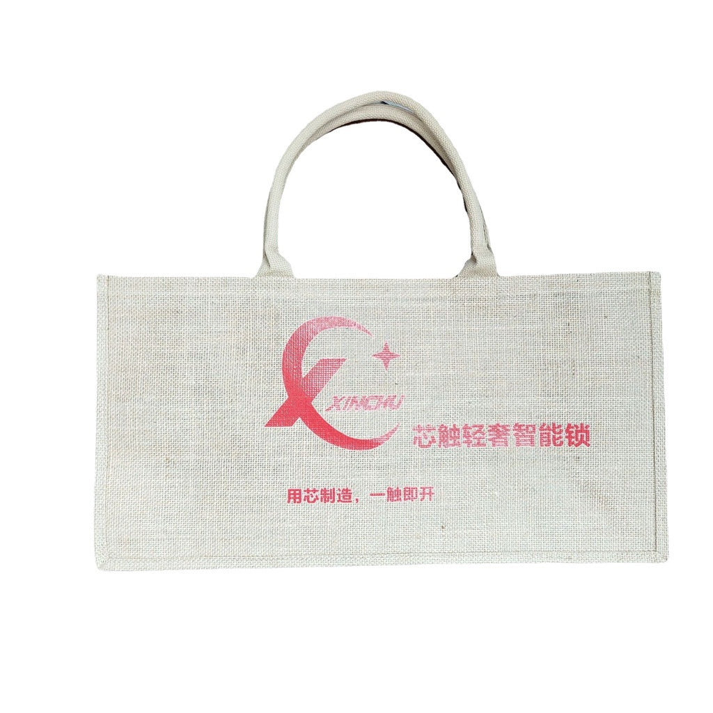 【Professional Customization】Jute Bags Custom Logo Fashion Advertising Hand-held Gift Bags To Collect Shopping Tote Linen Bags Custom Wholesale Printable Logo Manufacturers Customized Various Sizes and Styles(minimum 50pcs)