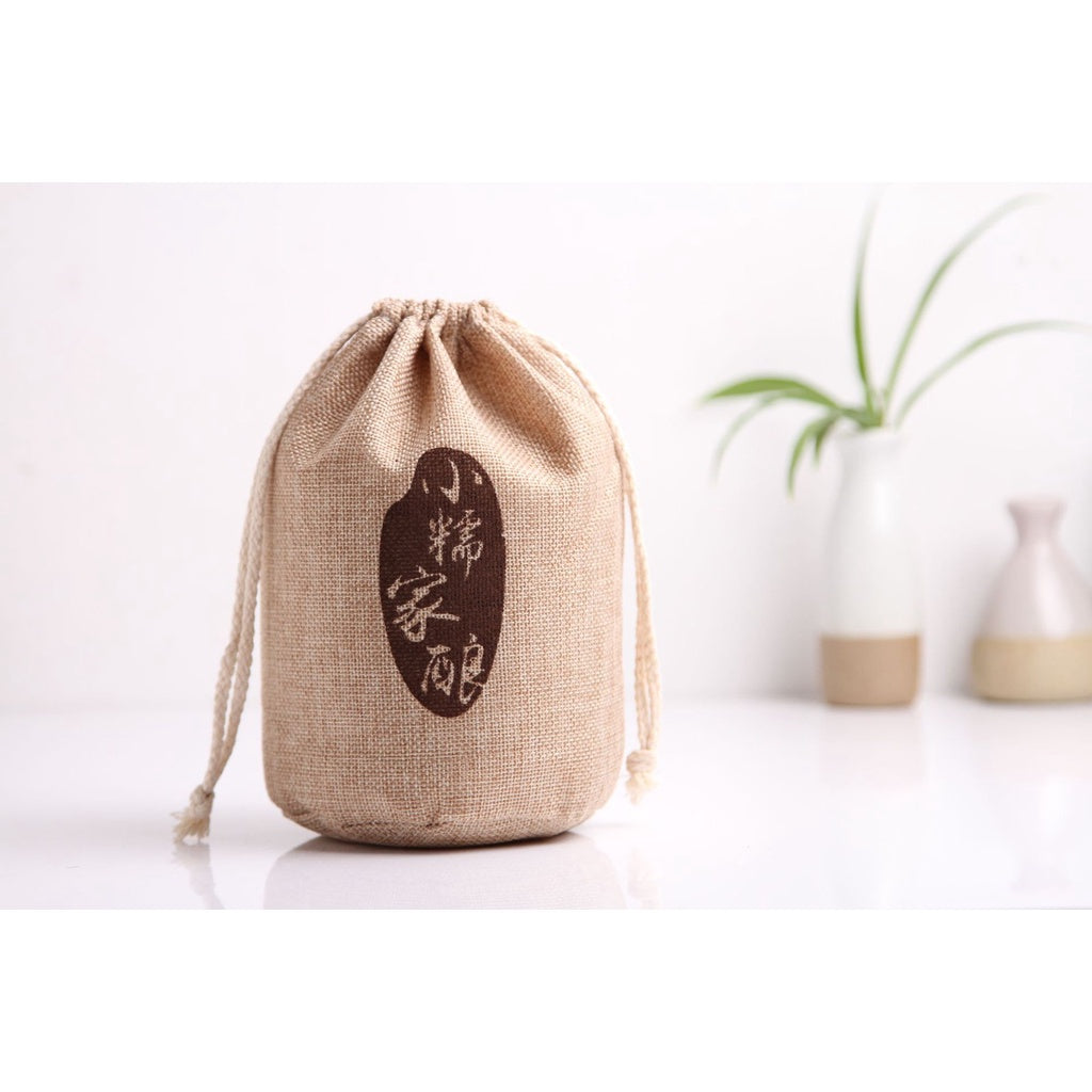 【Professional Customization】Custom Rope Bundle Linen Bag Round Bottom Wine Bag 5 Catty Rice Bag Grain Tea Bag Jewelry Miscellaneous Collection BagPrintable Logo Manufacturers Customized Various Sizes and Styles(minimum 50pcs)