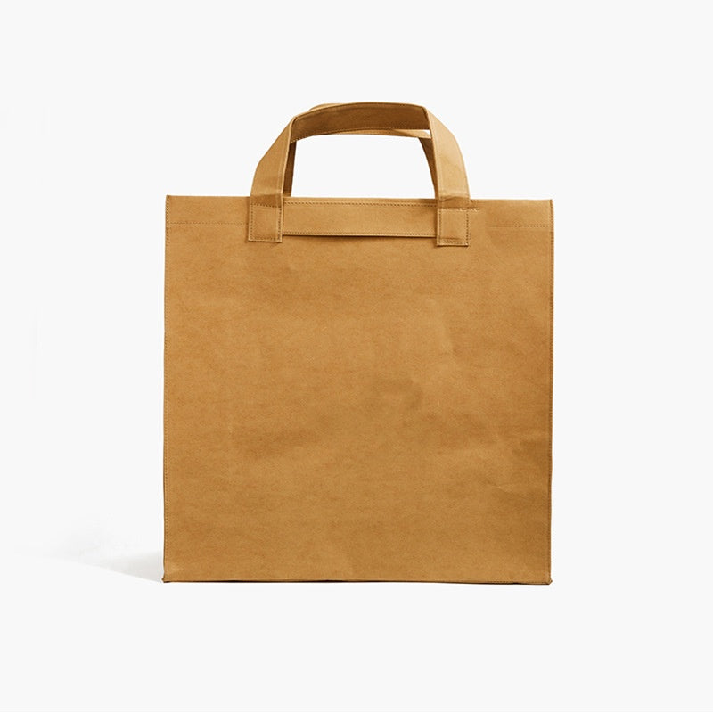 【Professional Customization】New DuPont Paper Handbag Leisure Shopping Bag Washable Kraft Paper Shoulder BagPrintable Logo Manufacturers Customized Various Sizes and Styles(minimum 50pcs)