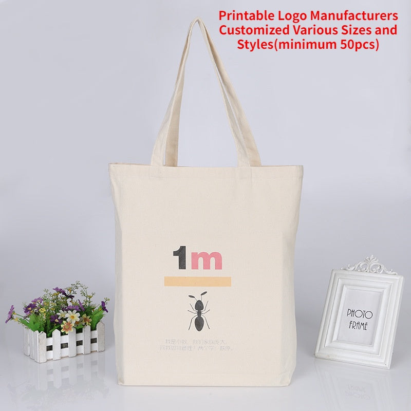 【Professional Customization】Customized Portable Shopping Canvas Bags Advertising Gifts Cotton BagPrintable Logo Manufacturers Customized Various Sizes and Styles(minimum 50pcs)