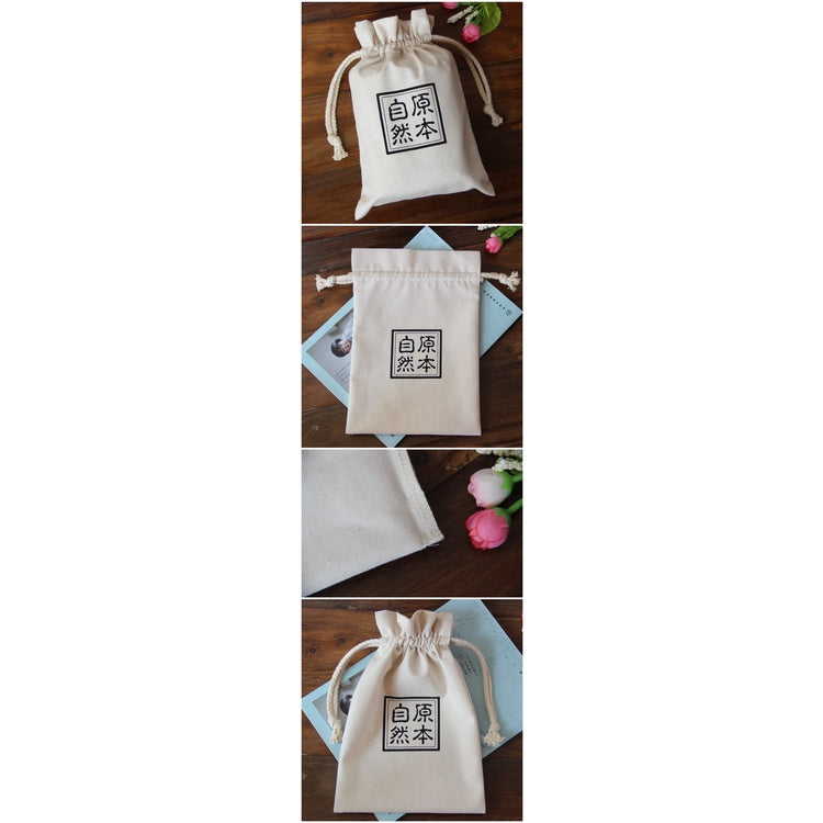 【Professional Customization】Cotton Canvas Bag Cotton Bag Bundle Pocket Drawstring Bag Cotton Sack Tea Bag Small Bag Printable Logo Manufacturers Customized Various Sizes and Styles(minimum 50pcs)