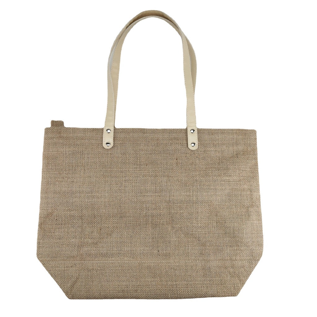 【Professional Customization】Custom-made Ins Printless Gift Jute Bag Good Product Jute Bag Zipper Shopping Hand-held Linen BagPrintable Logo Manufacturers Customized Various Sizes and Styles(minimum 50pcs)