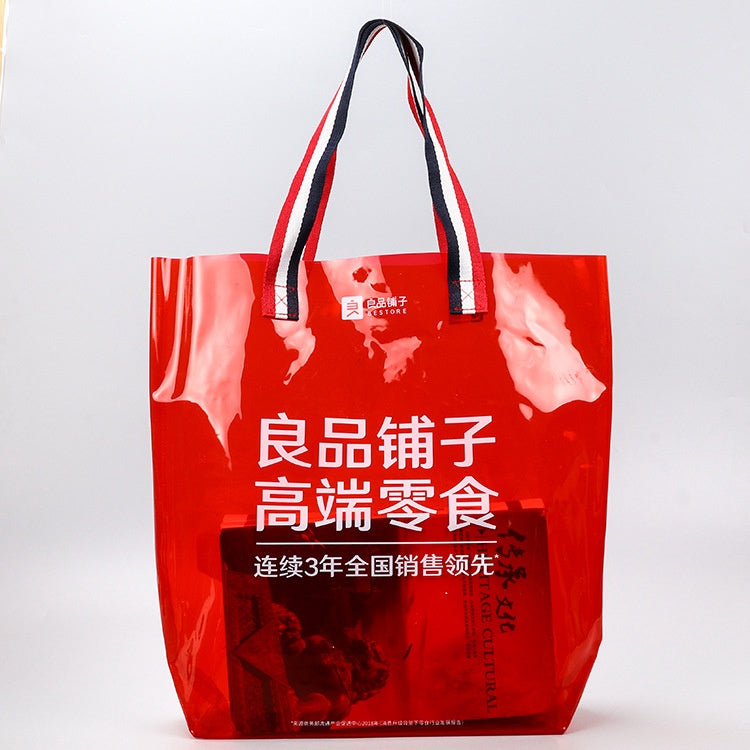 【Professional Customization】Advertising PVC Handbag Custom Gift Clothing Packaging Handbag Film Transparent PVC Handbag Printable Logo Manufacturers Customized Various Sizes and Styles(minimum 50pcs)