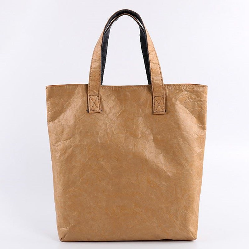 【Professional Customization】New DuPont Paper Handbag Leisure Shopping Bag Washable Kraft Paper Shoulder BagPrintable Logo Manufacturers Customized Various Sizes and Styles(minimum 50pcs)