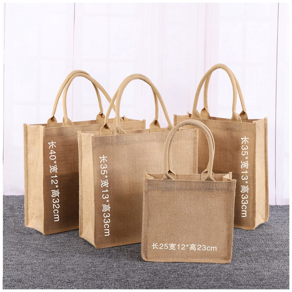 【Professional Customization】Linen Bag Jute Bag Linen Bag Linen Bag Linen Shopping Bag Hand Bag Gift Bag Printable Logo Manufacturers Customized Various Sizes and Styles(minimum 50pcs)