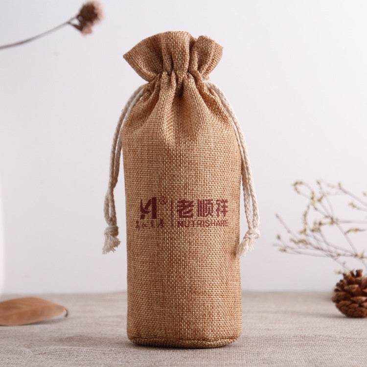 【Professional Customization】Linen Bundle Mouth Gift Accessories Small Bag Environmental Protection Drawstring Advertising Promotion BagPrintable Logo Manufacturers Customized Various Sizes and Styles(minimum 50pcs)