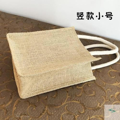 【Professional Customization】Jute Bag Small Bag Retro High Grade Linen Bag Exquisite Simple Gift Bag Gift Bag Handbag Printable Logo (minimum 50pcs) Printable Logo Manufacturers Customized Various Sizes and Styles(minimum 50pcs)