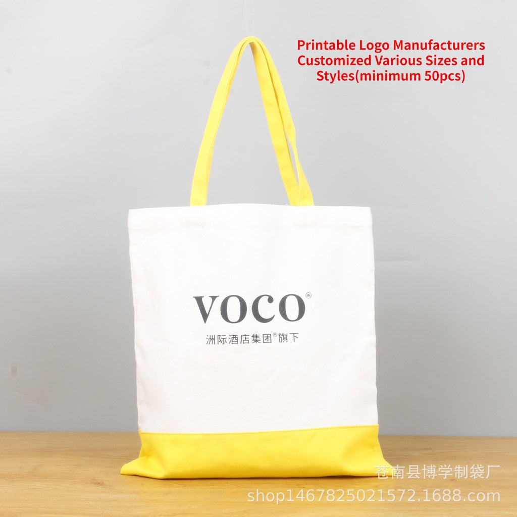 【Professional Customization】Customized Logo Advertising Creative Gift Handbag Printing Shopping Cotton BagPrintable Logo Manufacturers Customized Various Sizes and Styles(minimum 50pcs)