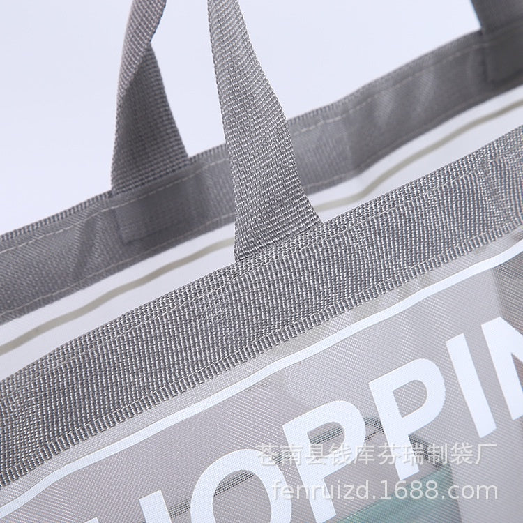 【Professional Customization】Breathable Mesh Shopping Bag Hand Nylon Mesh Cloth Bag Custom Beach Travel Collection Polyester Mesh Cloth BagPrintable Logo Manufacturers Customized Various Sizes and Styles(minimum 50pcs)