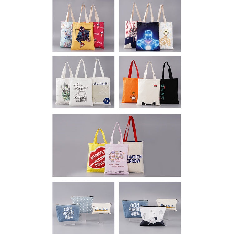 【Professional Customization】Canvas Bag Custom Printed Logo Cotton Bag Custom Pattern Linen Portable Advertising Green Canvas Bag Urgent OrderPrintable Logo Manufacturers Customized Various Sizes and Styles(minimum 50pcs)