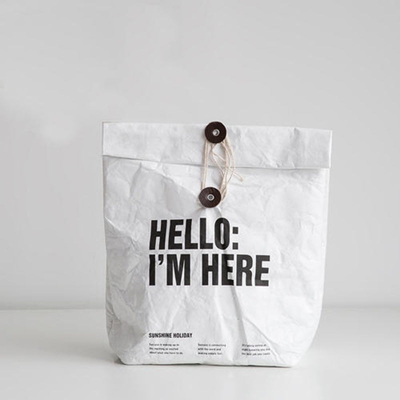 【Professional Customization】Shopping Bag Wash Buffalo Paper Bag Custom-made Portable Advertising Tearing DuPont Paper Bag Flush Paper BagPrintable Logo Manufacturers Customized Various Sizes and Styles(minimum 50pcs)