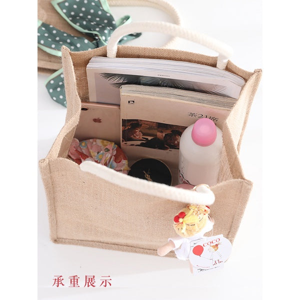 【Professional Customization】Japanese Lunch Boxes Bags Portable Linen Bags Literature And Art Lunches Handbags Women's Linen Shopping Bags DIY Printable Logo Manufacturers Customized Various Sizes and Styles(minimum 50pcs)