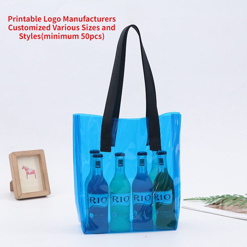 【Professional Customization】Plastic Color PVC Portable Packaging Bag Single Shoulder Jelly Make-up Gift Bag Printable Logo Manufacturers Customized Various Sizes and Styles(minimum 50pcs)