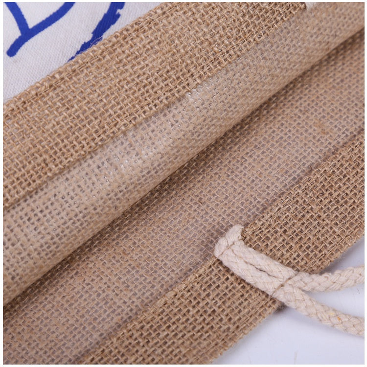 【Professional Customization】Jute Handbag Linen Shopping Bag Coarse Linen Simple Bag Printable Logo Manufacturers Customized Various Sizes and Styles(minimum 50pcs)