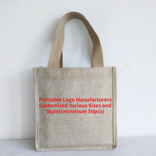 【Professional Customization】Custom-made Cotton Rope Small Bags Retro High-end Linen Bags Exquisite Simple Gift Bags Gift Bags Tote Bags Printable Logo Manufacturers Customized Various Sizes and Styles(minimum 50pcs)