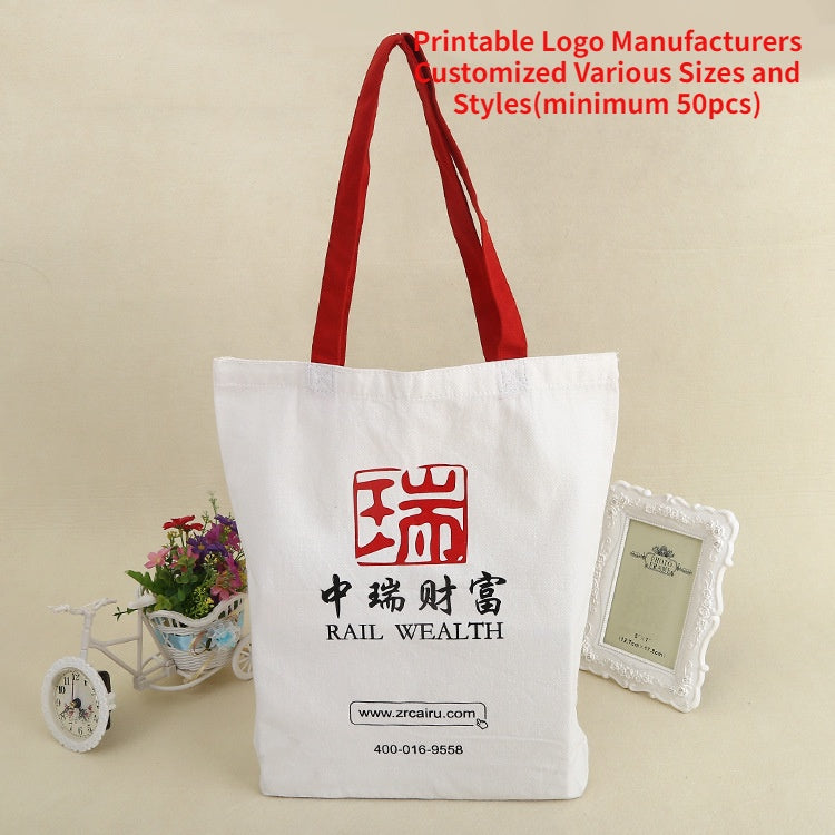 【Professional Customization】Custom Cotton Bags Custom LOGO Cotton Hand-held Shopping Canvas BagPrintable Logo Manufacturers Customized Various Sizes and Styles(minimum 50pcs)