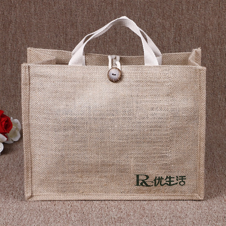 【Professional Customization】Hand-held Linen Bags Waterproof Jute Shopping Bags Retro Advertising Gift Bags Large-capacity Cotton And Linen Bags Printable Logo Manufacturers Customized Various Sizes and Styles(minimum 50pcs)