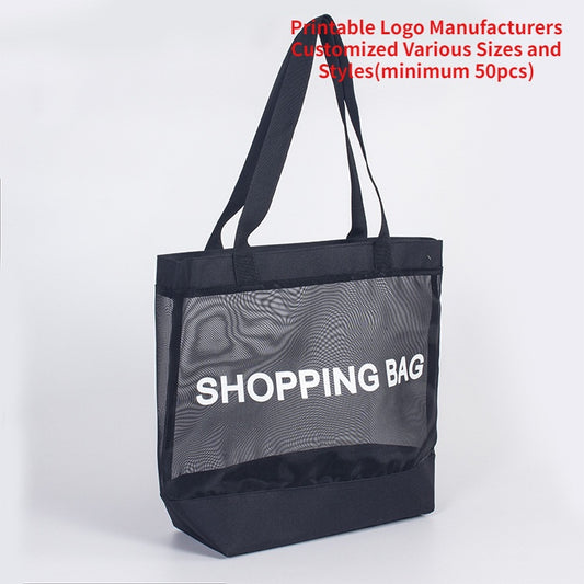 【Professional Customization】Nylon Mesh Transparent Packaging Clothing Bags Fashion Mesh Shopping Bags Breathable Mesh HandbagPrintable Logo Manufacturers Customized Various Sizes and Styles(minimum 50pcs)