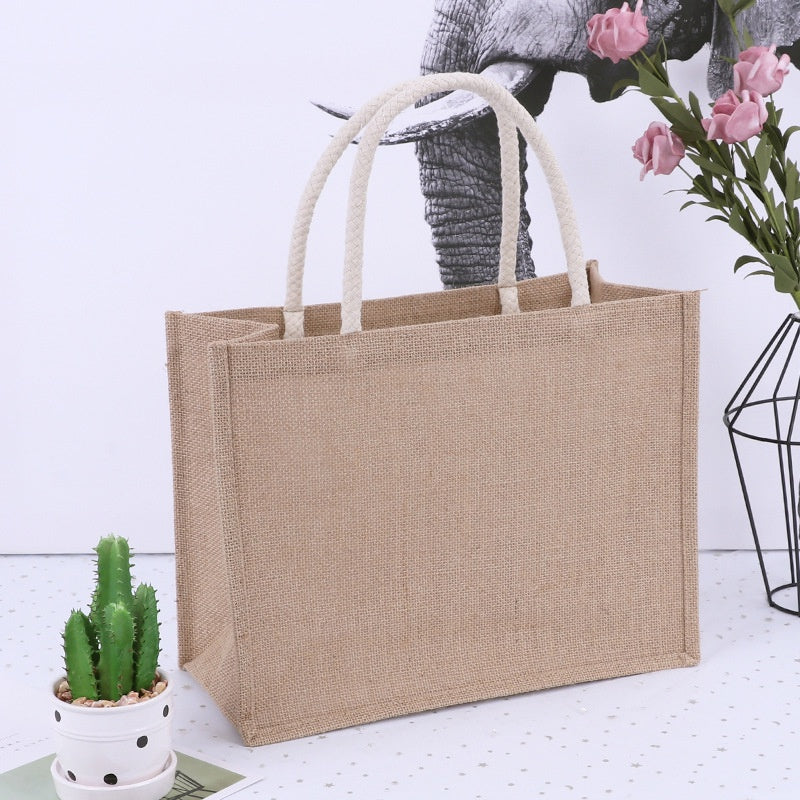 【Professional Customization】Jute Bags Practical Jute Handbags Linen Cotton Linen Shopping Bags Printable Logo Manufacturers Customized Various Sizes and Styles(minimum 50pcs)