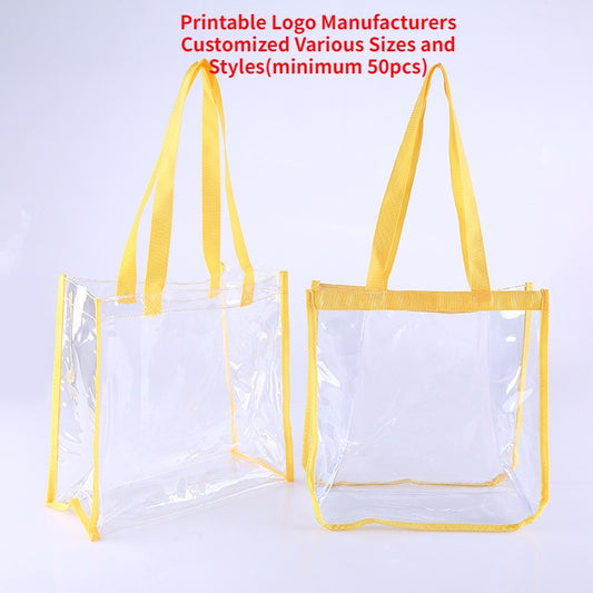 【Professional Customization】Transparent Pvc Tote Bag One-shoulder PVC Tote Shopping Bag Daily Beauty Jewelry Bags CustomPrintable Logo Manufacturers Customized Various Sizes and Styles(minimum 50pcs)