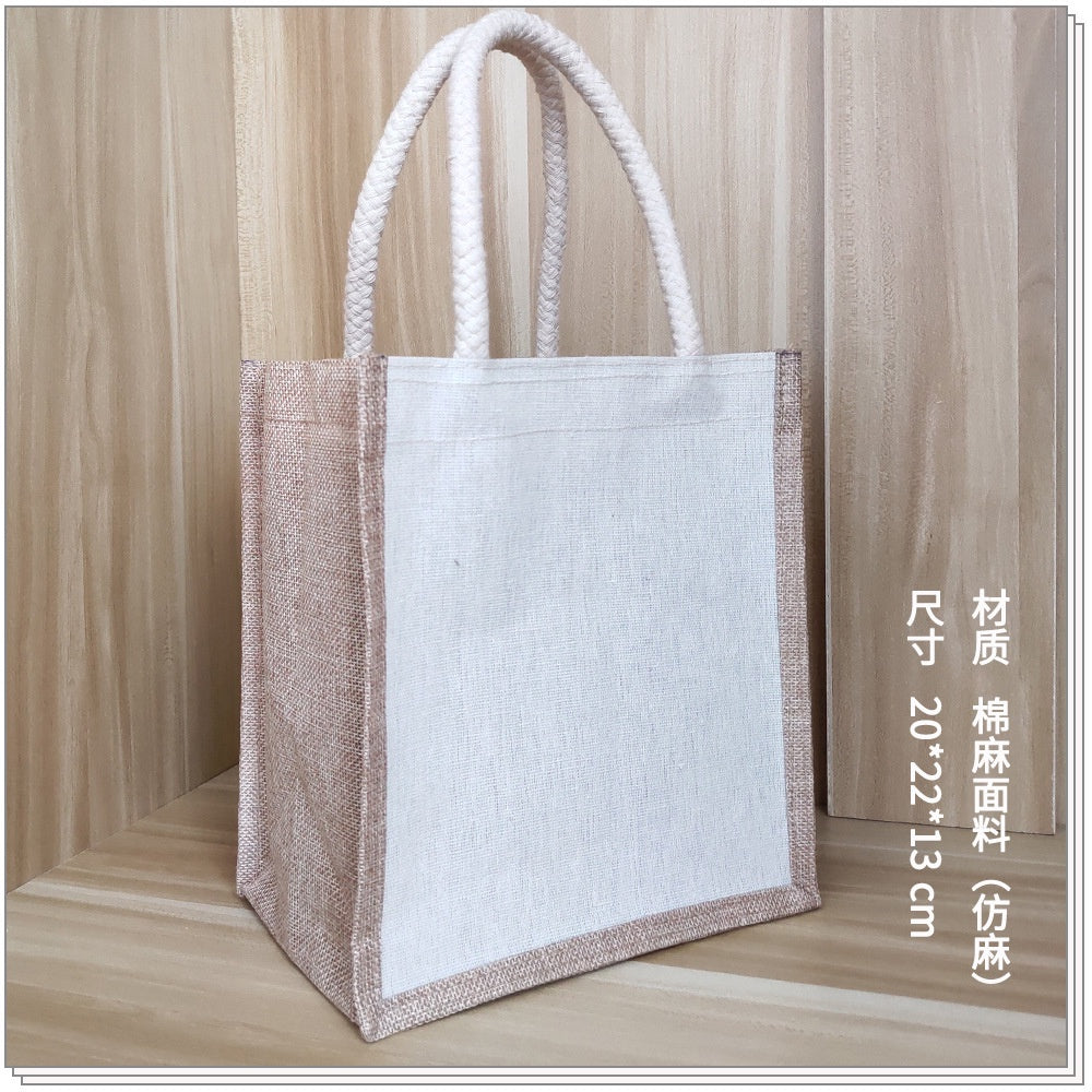 【Professional Customization】Spot Non-printed Sack DIY Hand-painted Imitation Sack Cotton Portable Storage Bag Accompanying Gift PackagingPrintable Logo Manufacturers Customized Various Sizes and Styles(minimum 50pcs)