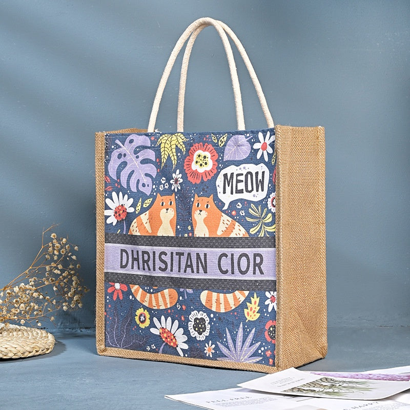 【Professional Customization】Chinese Style Printed Tote Bag New National Fashion Canvas Bag National Style Shopping Bag Beijing Opera CreativePrintable Logo Manufacturers Customized Various Sizes and Styles(minimum 50pcs)