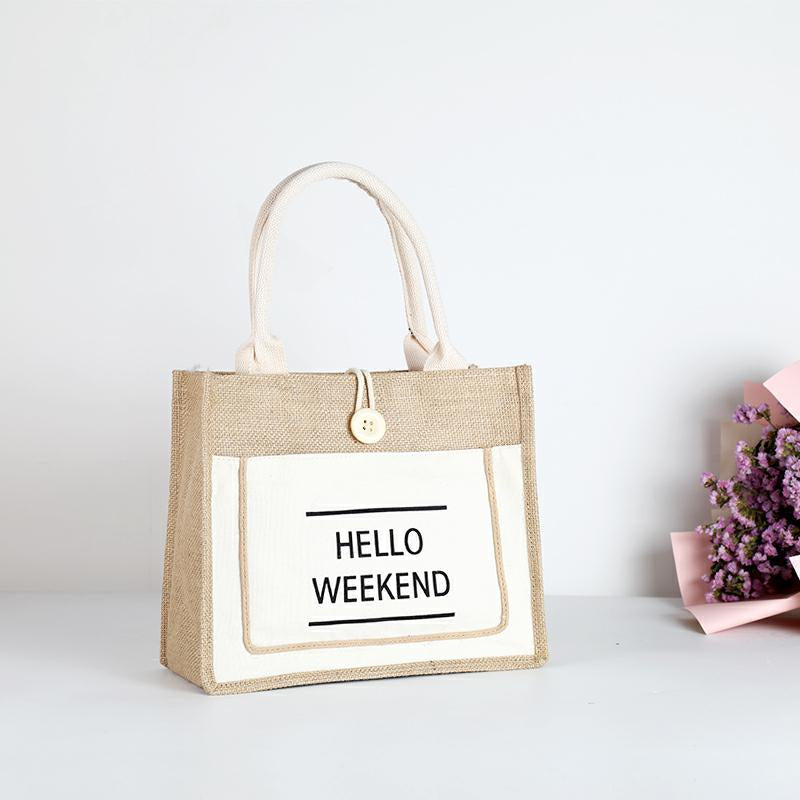 【Professional Customization】Linen Canvas Handbag, Environmental Protection Gift Bag, Jute Bag, Student's Book, Large Capacity Portable Bag Printable Logo Manufacturers Customized Various Sizes and Styles(minimum 50pcs)