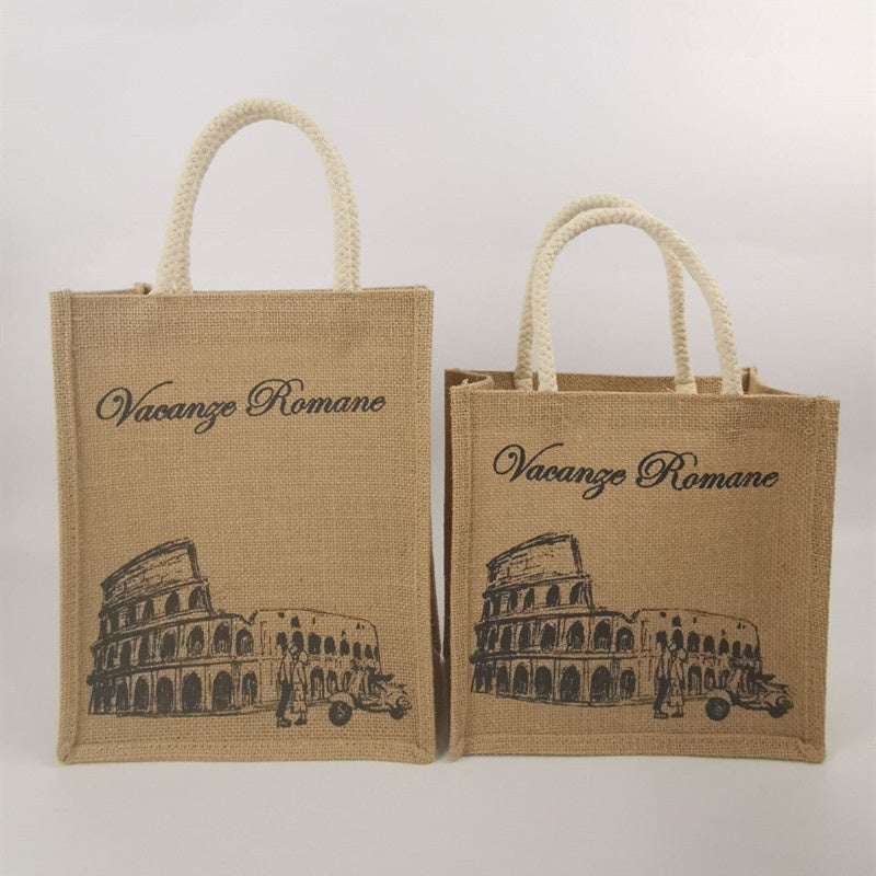 【Professional Customization】Jute Bag Coarse Hemp Portable Environmental Snacks Bag Girl Cotton Linen Bag Printable Logo Manufacturers Customized Various Sizes and Styles(minimum 50pcs)