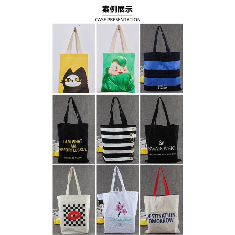 【Professional Customization】Canvas Bag Environmental Protection Portable Cotton Bag Non Woven Bag Printing Pattern Single Shoulder Canvas Printable Logo Manufacturers Customized Various Sizes and Styles(minimum 50pcs)