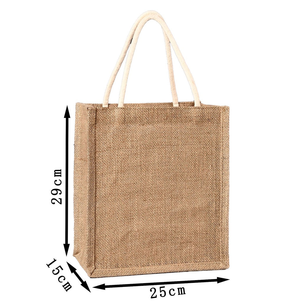 【Professional Customization】Manufacturer's Hand-held Jute Bag Cotton and Hemp Shopping Bag Hand-painted Linen Gift Bag, Retro Coarse Linen BagPrintable Logo Manufacturers Customized Various Sizes and Styles(minimum 50pcs)