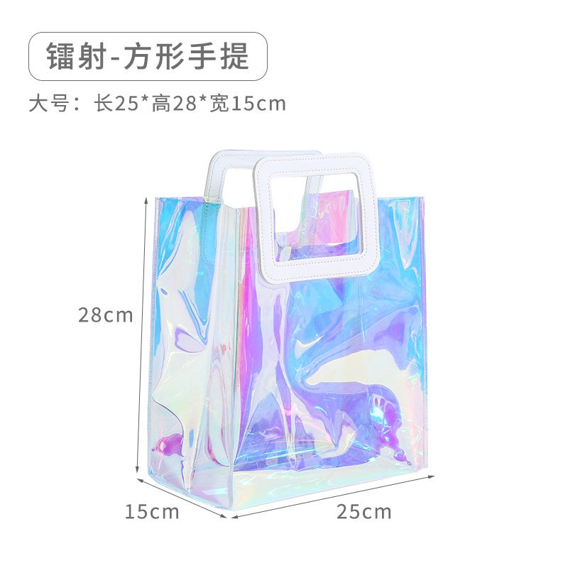 【Professional Customization】Gift Bags High-end Small Holiday Portable Large Ins Wind Plastic Pvc Laser Exquisite Packaging Gifts Fashion Printable Logo Manufacturers Customized Various Sizes and Styles(minimum 50pcs)