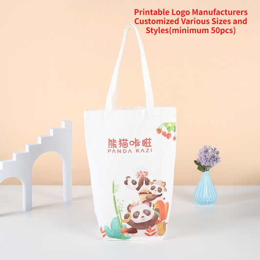 【Professional Customization】Factory Color Printing Gift Canvas Bag Custom Creative Advertising Shopping Bag One-shoulder Cotton HandbagPrintable Logo Manufacturers Customized Various Sizes and Styles(minimum 50pcs)