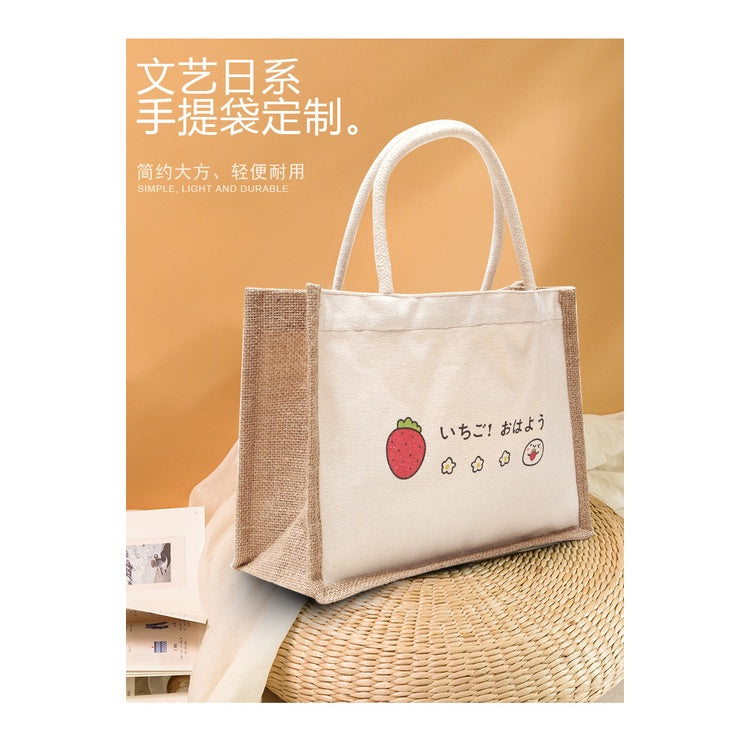 【Professional Customization】Spot Handbags Printed Shopping Bags Food Canvas Bags Sacks Small Fresh Leaves CreativePrintable Logo Manufacturers Customized Various Sizes and Styles(minimum 50pcs)