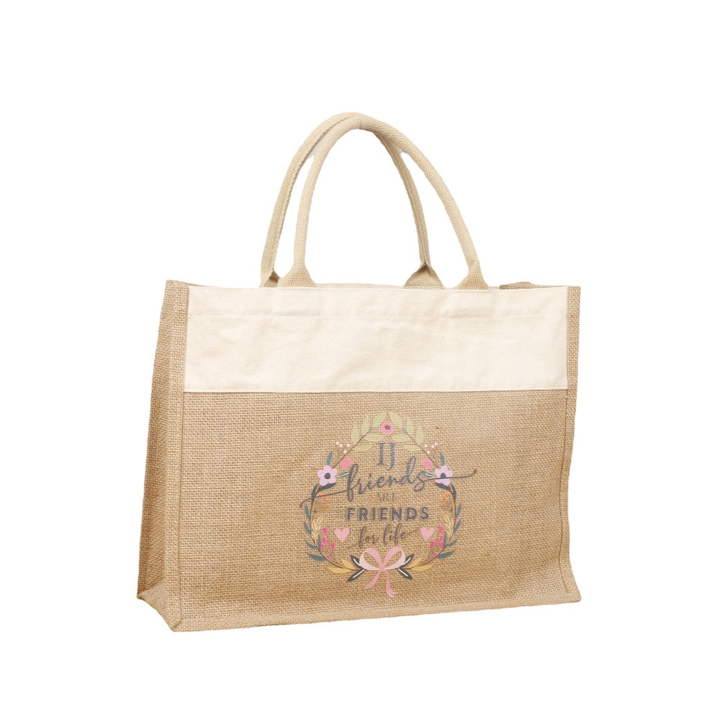 【Professional Customization】Online Customized Advertising Printing Pattern Square Bottom Printing Shopping Plastic Jute Portable Sack Gift BagPrintable Logo Manufacturers Customized Various Sizes and Styles(minimum 50pcs)