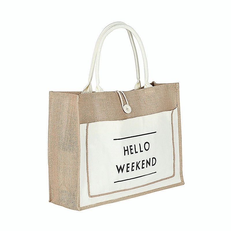 【Professional Customization】Jute Portable Linen Cotton Shopping Environmental Protection Bag Company Gift Bag Retro Custom Pattern Small Fresh Printable Logo Manufacturers Customized Various Sizes and Styles(minimum 50pcs)