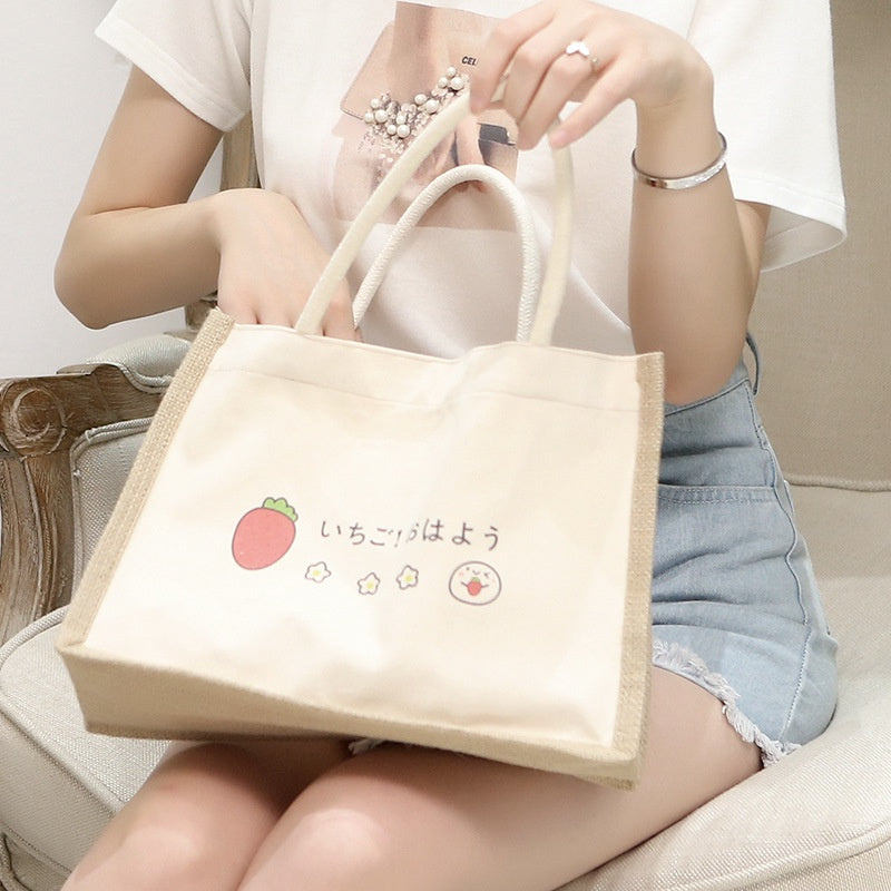 【Professional Customization】Bud Bag Spot Custom Cotton Handbag Gift Shopping Bag Burlap Bag Custom Linen Canvas BagPrintable Logo Manufacturers Customized Various Sizes and Styles(minimum 50pcs)